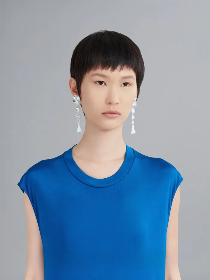 Marni Viscose Jersey Long Top Royal Womens Tops and Shirts Marni Viscose Jersey Long Top Royal Womens Tops and Shirts