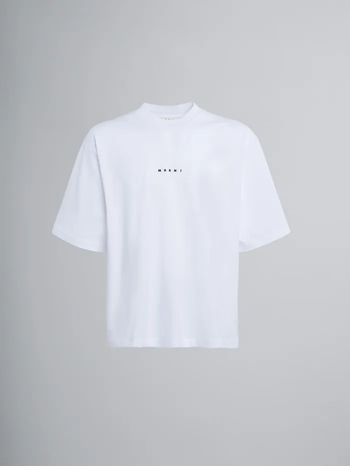 Marni White Jersey Logo Print Tshirt Lily White Mens Sweatshirts and Tshirts