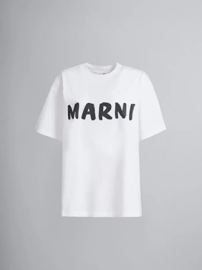 Marni White Logo Print Bio Jersey Tshirt Lily White Womens Sweatshirts and TShirts Marni White Logo Print Bio Jersey Tshirt Lily White Womens Sweatshirts and TShirts
