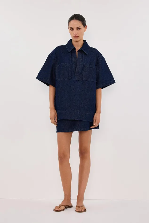 MASON INDIGO BOXY DENIM SHIRT Women DISSH Shirts