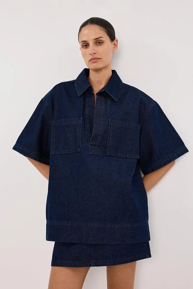 MASON INDIGO BOXY DENIM SHIRT Women DISSH Shirts