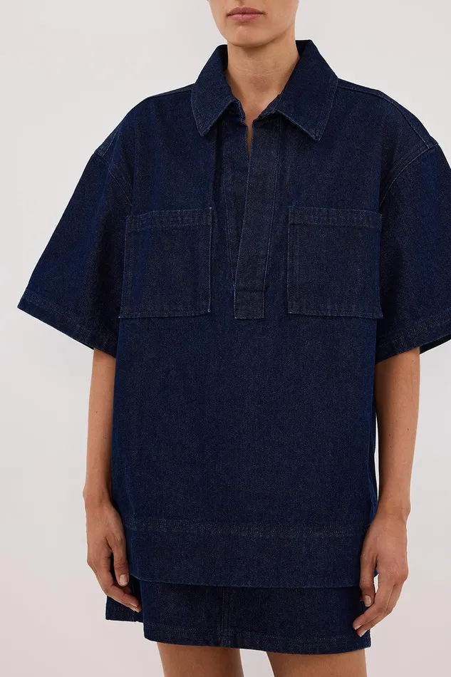 MASON INDIGO BOXY DENIM SHIRT Women DISSH Shirts