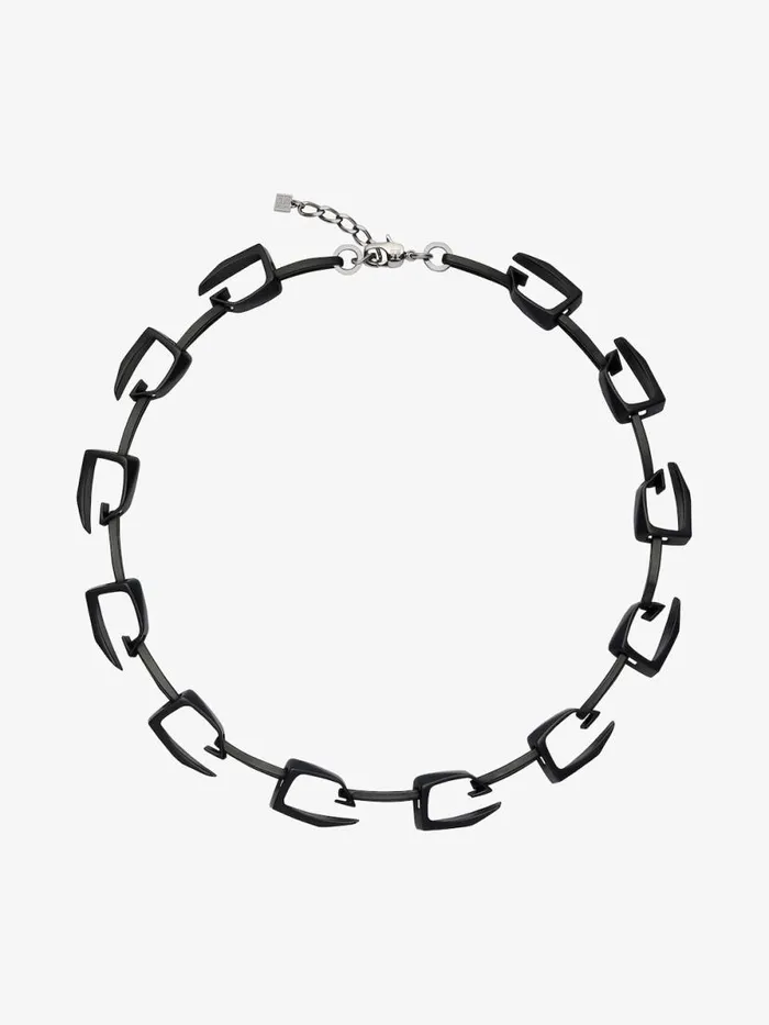 Medium Giv Cut Necklace In Metal And Enamel Black Men Givenchy Jewelry