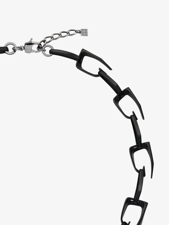 Medium Giv Cut Necklace In Metal And Enamel Black Men Givenchy Jewelry