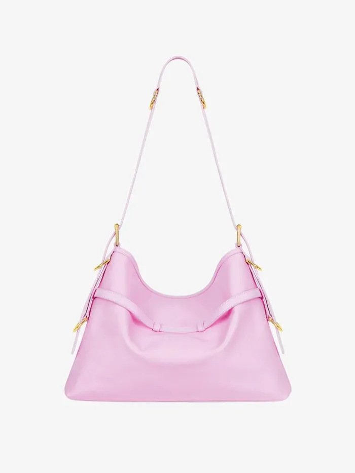 Medium Voyou Bag In Leather Silk Pink Women Givenchy Shoulder Bags