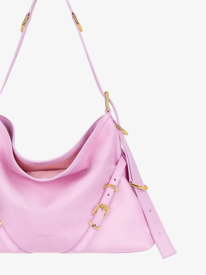 Medium Voyou Bag In Leather Silk Pink Women Givenchy Shoulder Bags