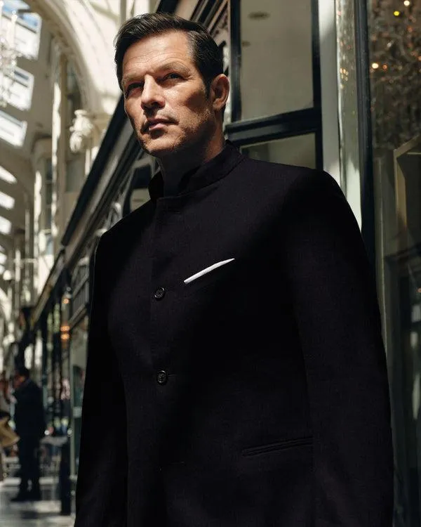 Men 007 Woven Nehru JacketIn Navy Blue Navy Blue NPeal Coats and Jackets