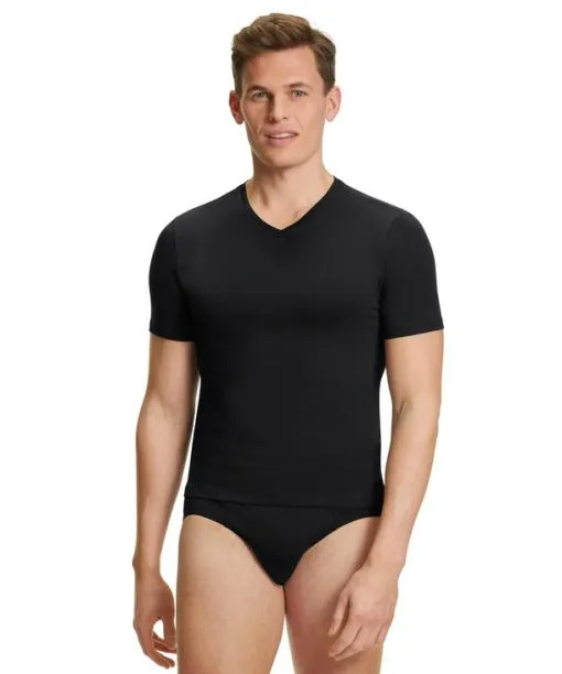 Men 2Pack Men TShirt Vneck Daily Comfort Black FALKE Shirts