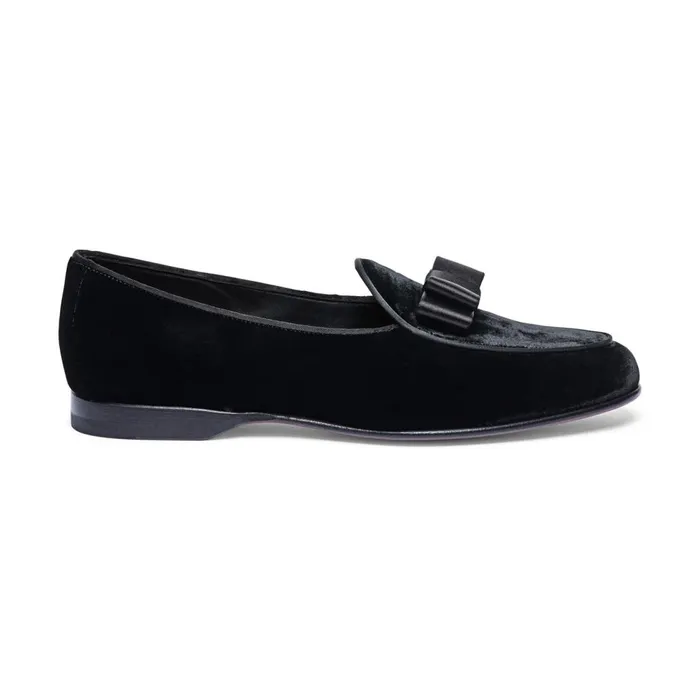 Men Black Velvet Andrea Loafer Santoni Loafers