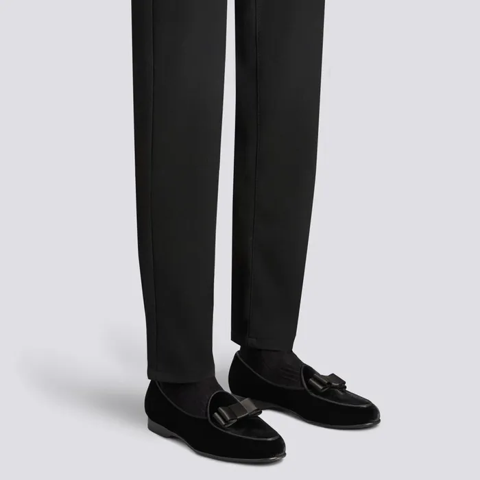 Men Black Velvet Andrea Loafer Santoni Loafers
