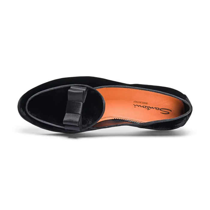 Men Black Velvet Andrea Loafer Santoni Loafers