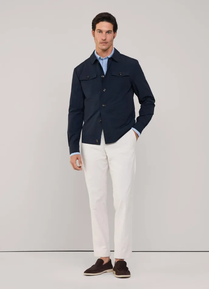 Men Coats and Jackets Faonnable Buttoned Closure Overshirt Marine Blue Men Coats and Jackets Faonnable Buttoned Closure Overshirt Marine Blue