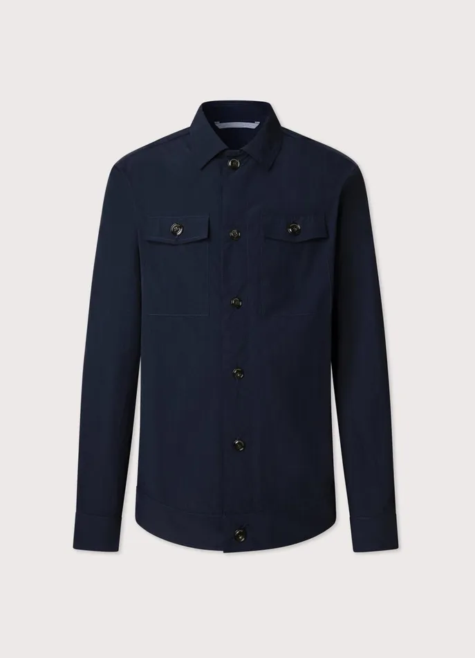 Men Coats and Jackets Faonnable Buttoned Closure Overshirt Marine Blue Men Coats and Jackets Faonnable Buttoned Closure Overshirt Marine Blue