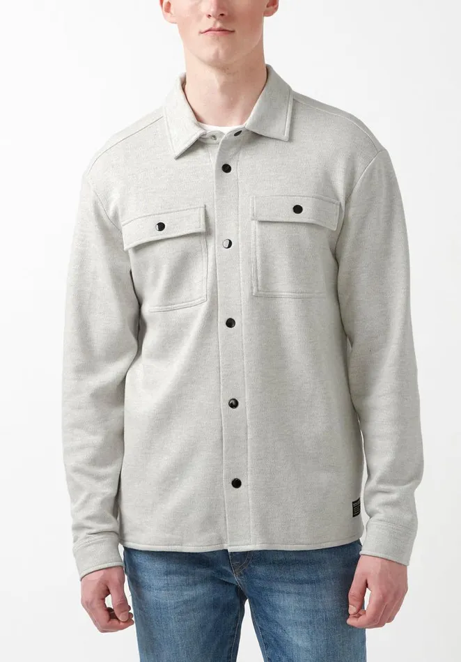 Men Fabion Light Heather Grey Men039s Shirt Jacket Light Heather Grey Buffalo David Bitton Jackets