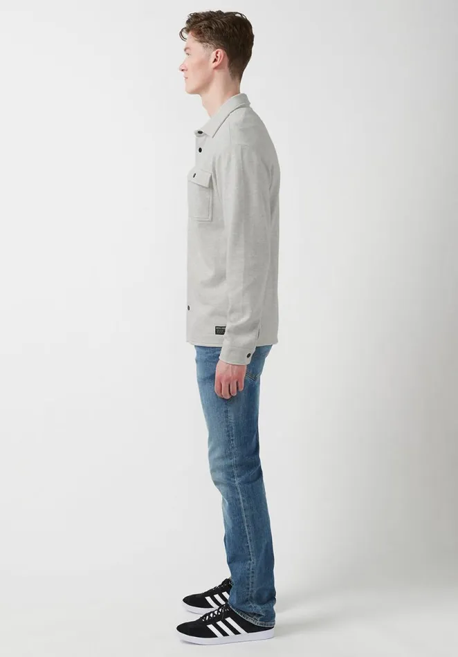 Men Fabion Light Heather Grey Men039s Shirt Jacket Light Heather Grey Buffalo David Bitton Jackets
