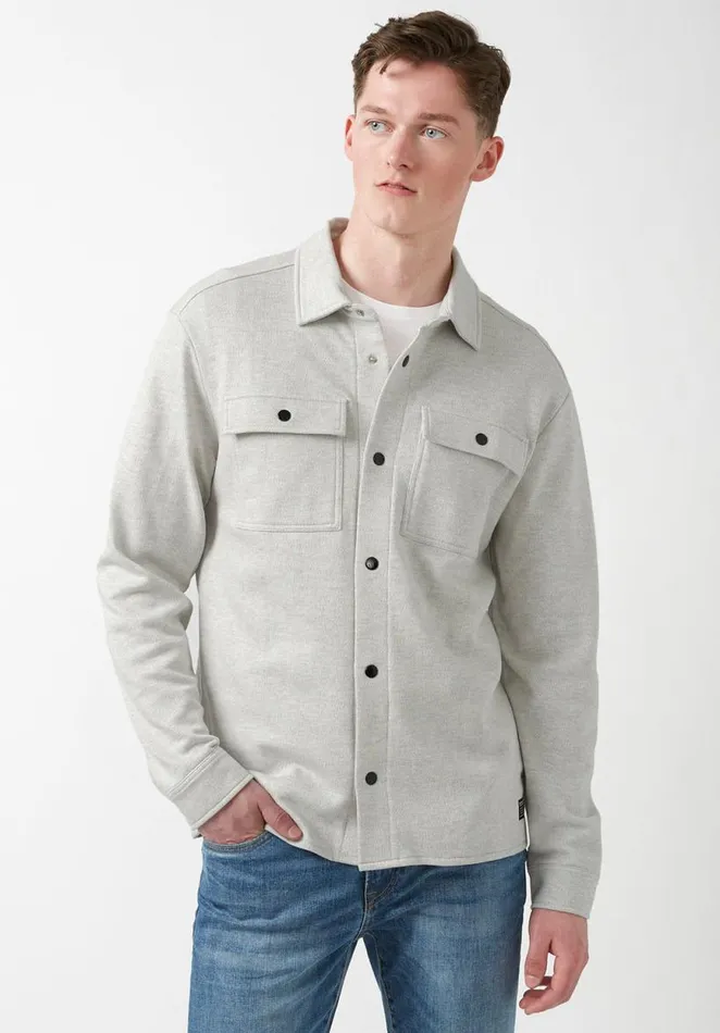 Men Fabion Light Heather Grey Men039s Shirt Jacket Light Heather Grey Buffalo David Bitton Jackets