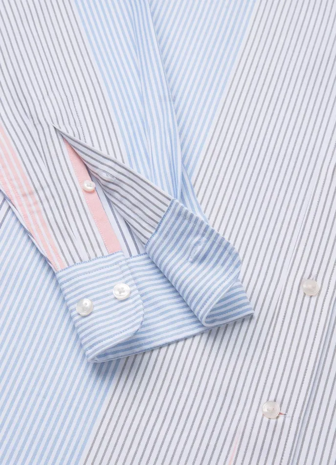 Men Iconic Shirts Faonnable Regular Fit Bayadere Striped Oxford Shirt Multi