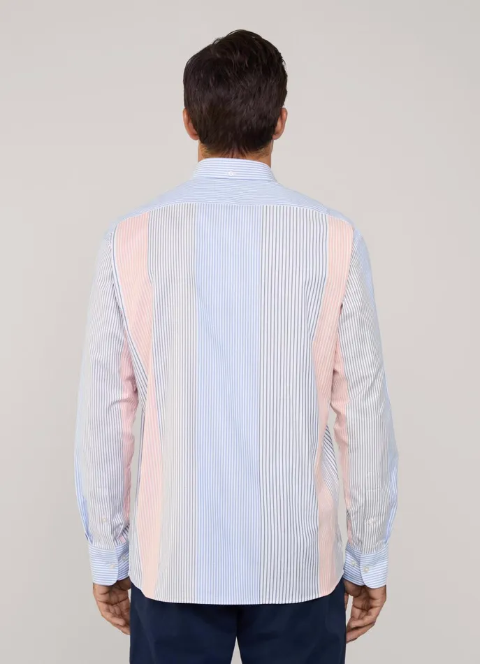 Men Iconic Shirts Faonnable Regular Fit Bayadere Striped Oxford Shirt Multi