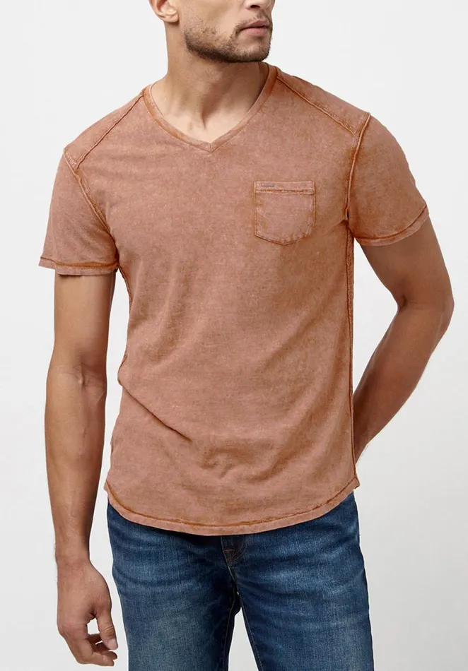 Men Kamiz Acid Wash Pocket TShirt Raw Umber Buffalo David Bitton Tops and Tees Men Kamiz Acid Wash Pocket TShirt Raw Umber Buffalo David Bitton Tops and Tees