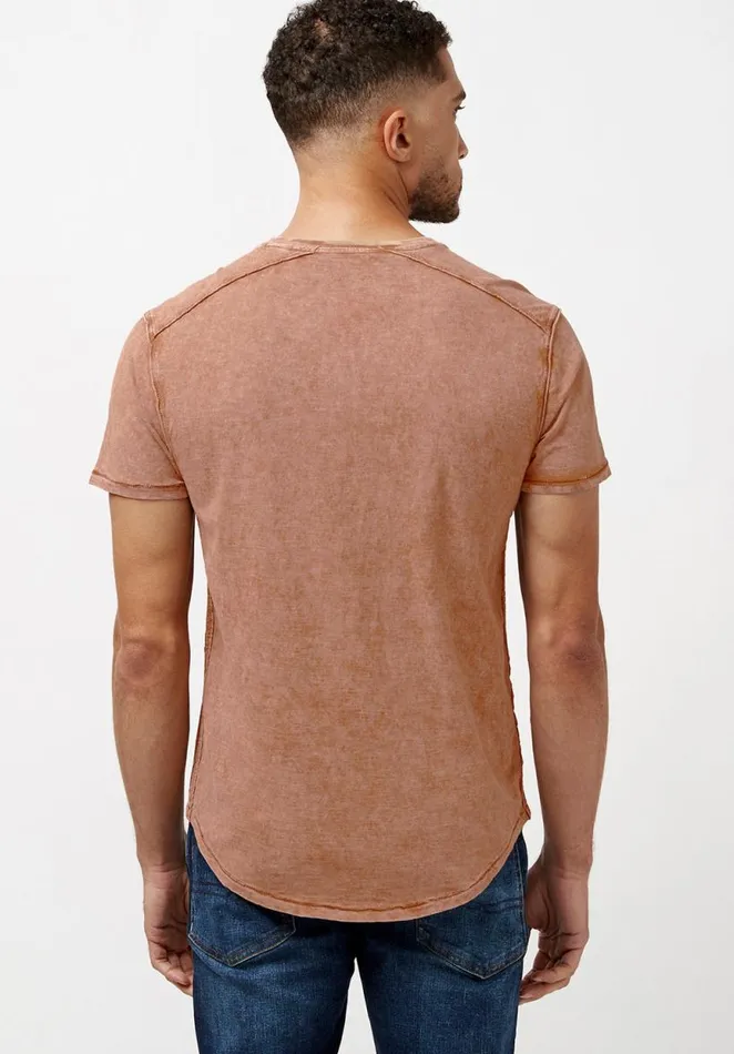 Men Kamiz Acid Wash Pocket TShirt Raw Umber Buffalo David Bitton Tops and Tees
