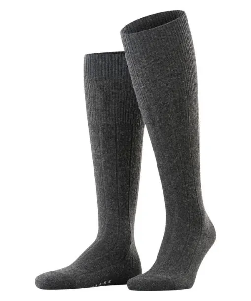 Men Lhasa Rib Men Kneehigh Socks Anthramel FALKE Knee High Socks