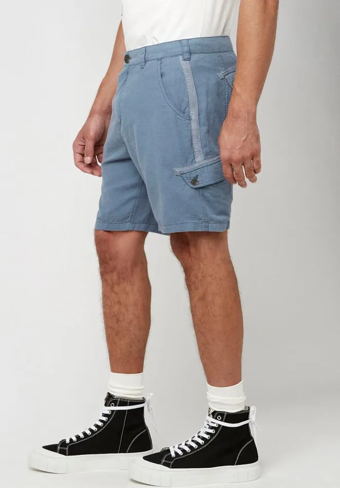 Men Linen Twill Havane Army Green Shorts Army Green Buffalo David Bitton Shorts