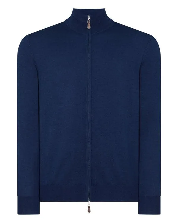 Men Men039s The Hyde Fine Gauge Cashmere Zip SweaterIn French Blue French Blue NPeal Cardigans