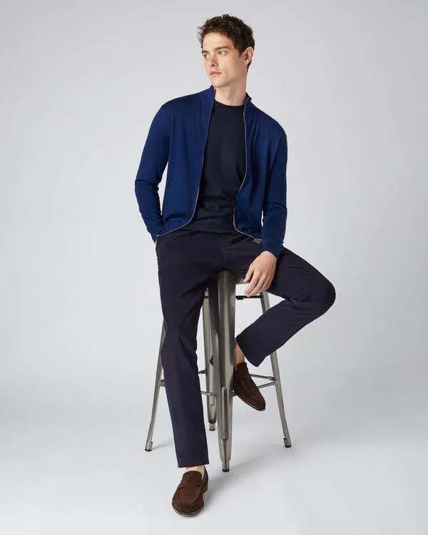 Men Men039s The Hyde Fine Gauge Cashmere Zip SweaterIn French Blue French Blue NPeal Cardigans