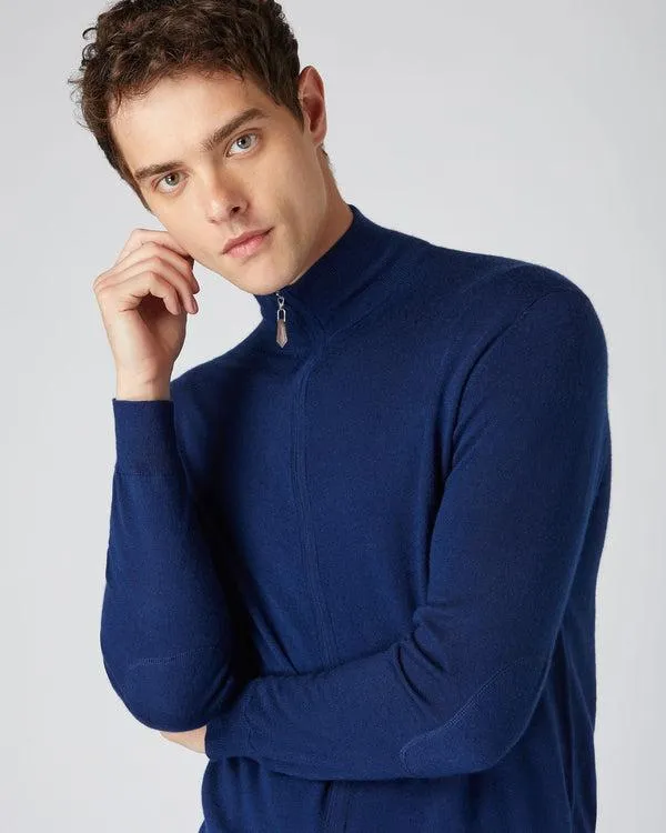 Men Men039s The Hyde Fine Gauge Cashmere Zip SweaterIn French Blue French Blue NPeal Cardigans