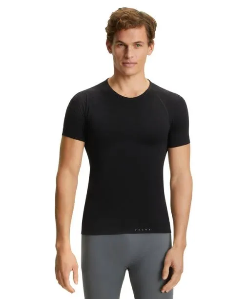 Men Men TShirt Warm Black FALKE Short Sleeve Shirts