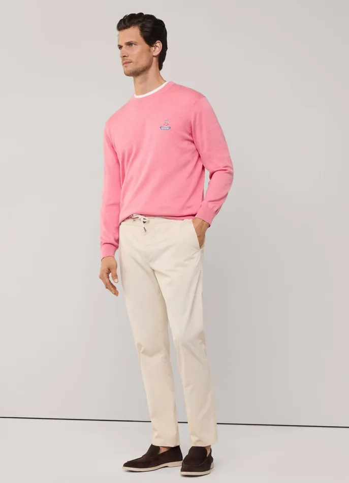 Men Pants Faonnable Regular Fit Stretch Trousers Off White