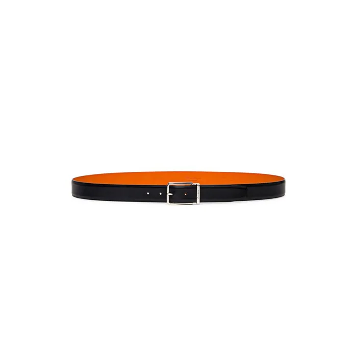 Men Polished Blue Leather Adjustable Belt Santoni Belts
