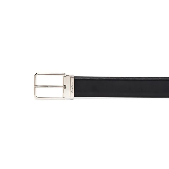 Men Polished Blue Leather Adjustable Belt Santoni Belts