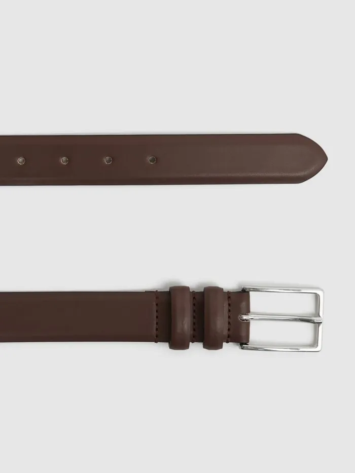 Men Reiss Belts Dante Smooth Leather Belt Tan