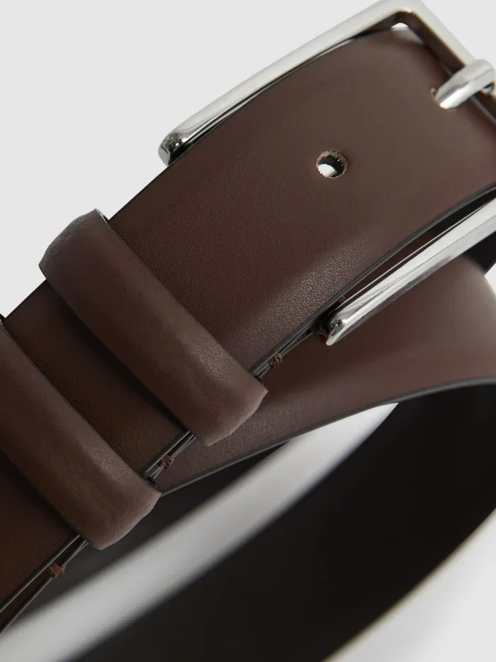 Men Reiss Belts Dante Smooth Leather Belt Tan