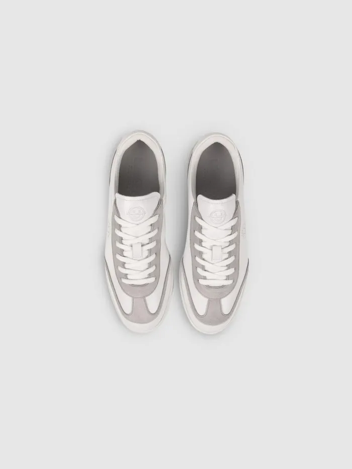 Men Reiss Brands Footwear Leather Suede Trainers Greywhite