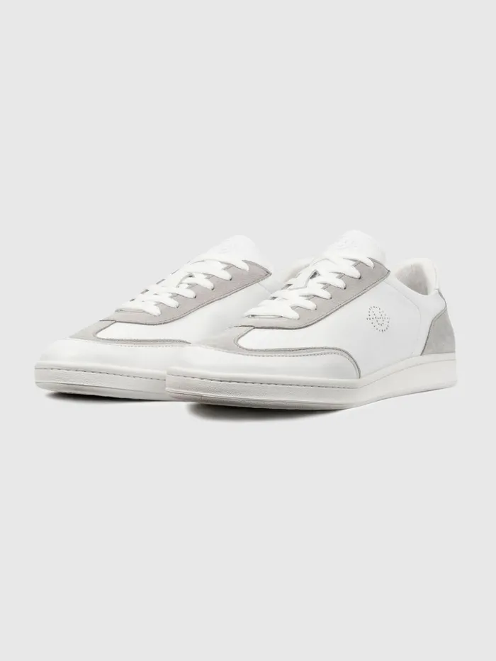 Men Reiss Brands Footwear Leather Suede Trainers Greywhite