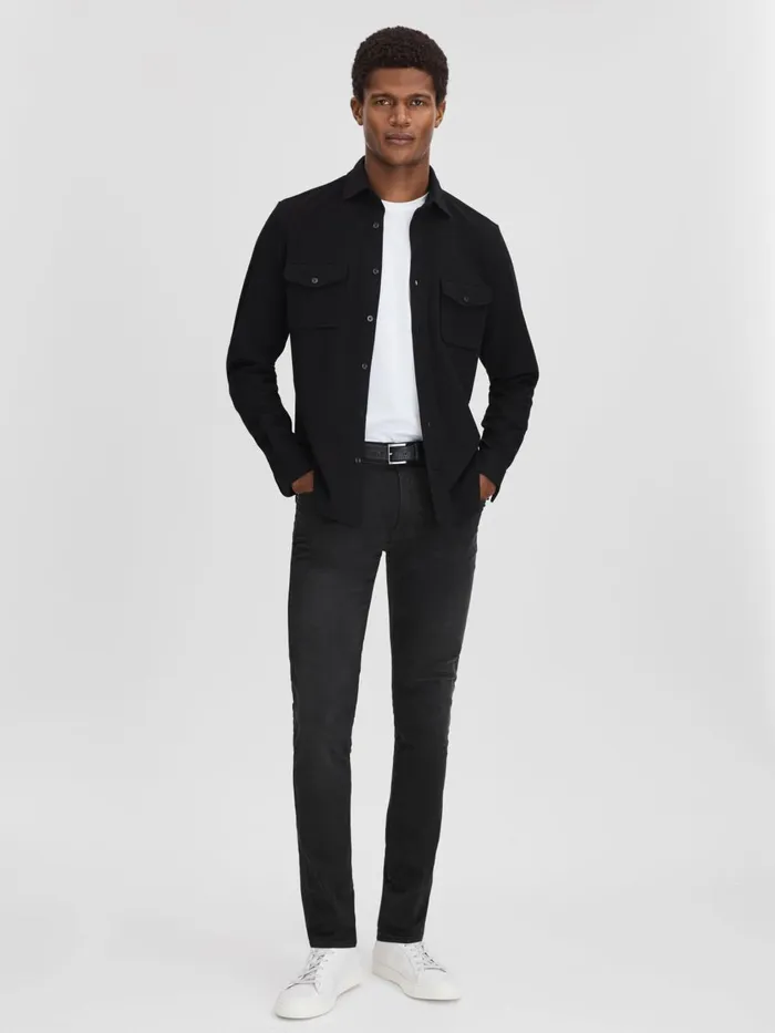 Men Reiss Jeans Slim Fit Jeans Black