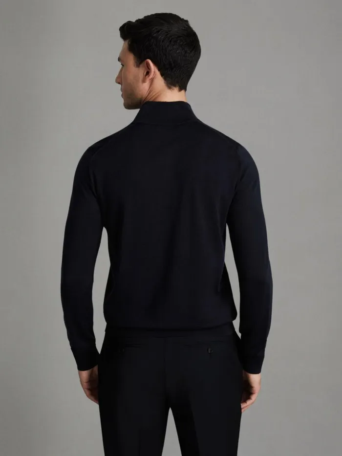 Men Reiss Knitwear Blackhall 2 Pack Two Pack Of Merino Wool ZipNeck Jumpers Navyderby Grey Marl