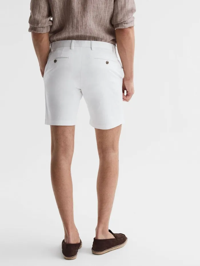 Men Reiss Shorts Wicket S Short Length Casual Chino Shorts White