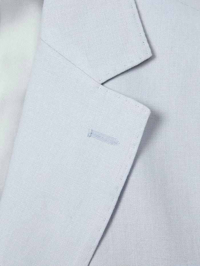 Men Reiss Suits and Tailoring Kin Slim Fit Single Breasted Linen Blazer Soft Blue
