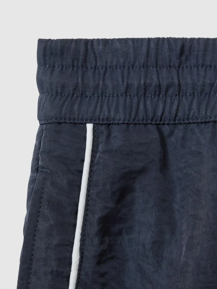 Men Reiss Swimwear Azure Piped Drawstring Swim Shorts Navy