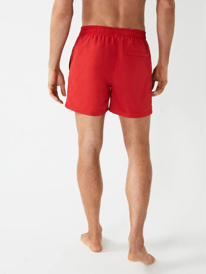 Men Reiss Swimwear Wave Plain Drawstring Swim Shorts Bright Red