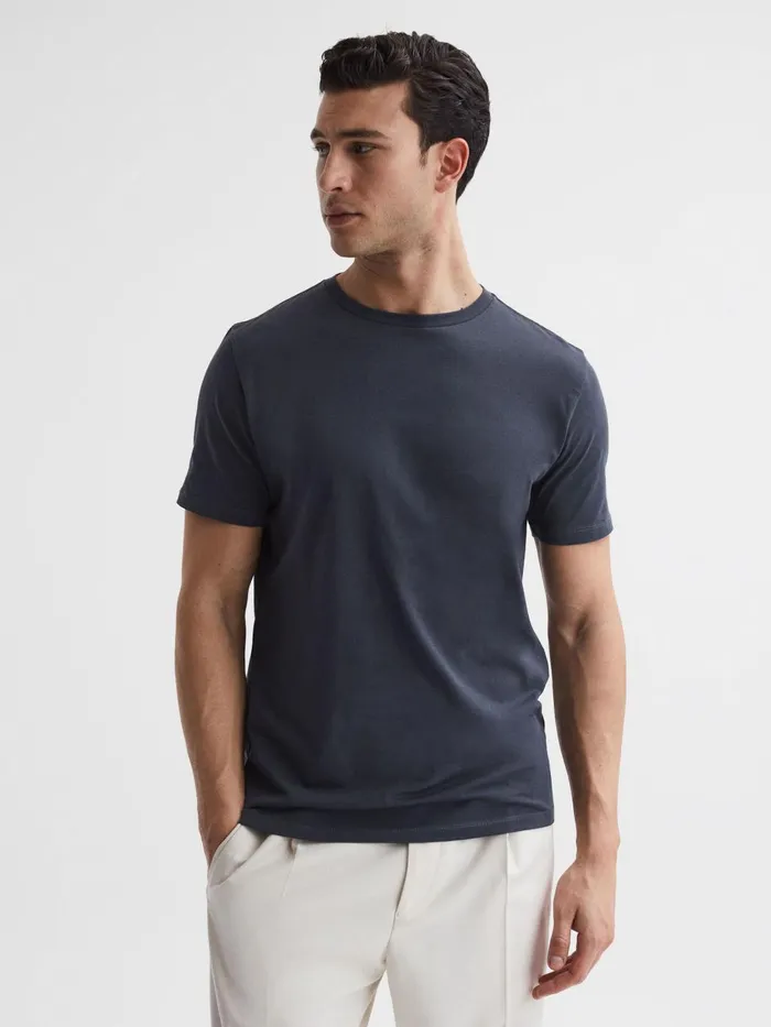 Men Reiss TShirts Bless Marl Crew Neck TShirt Airforce Blue