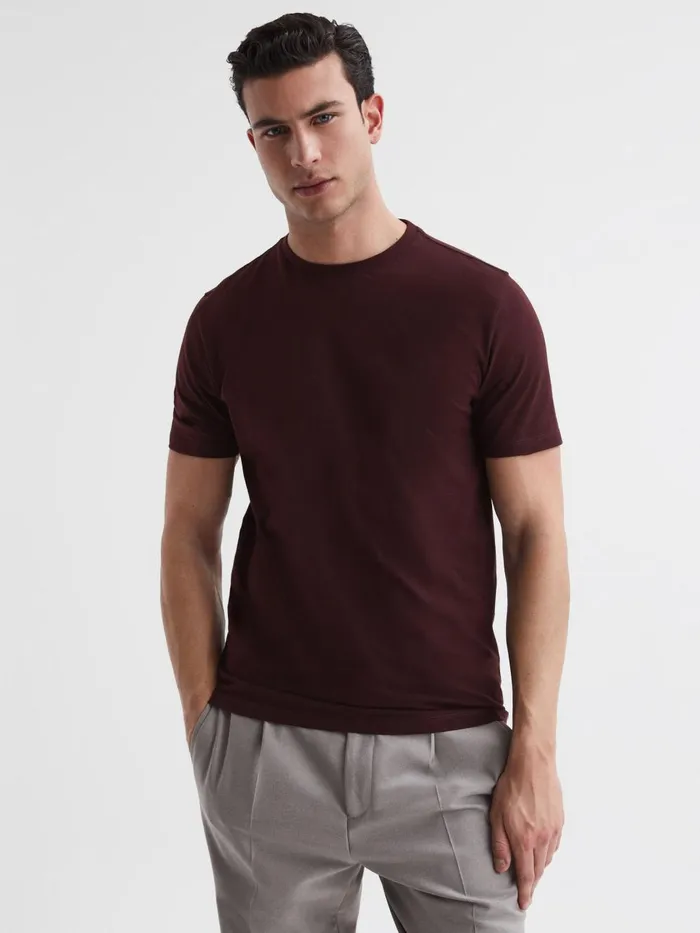 Men Reiss TShirts Bless Marl Crew Neck TShirt Bordeaux
