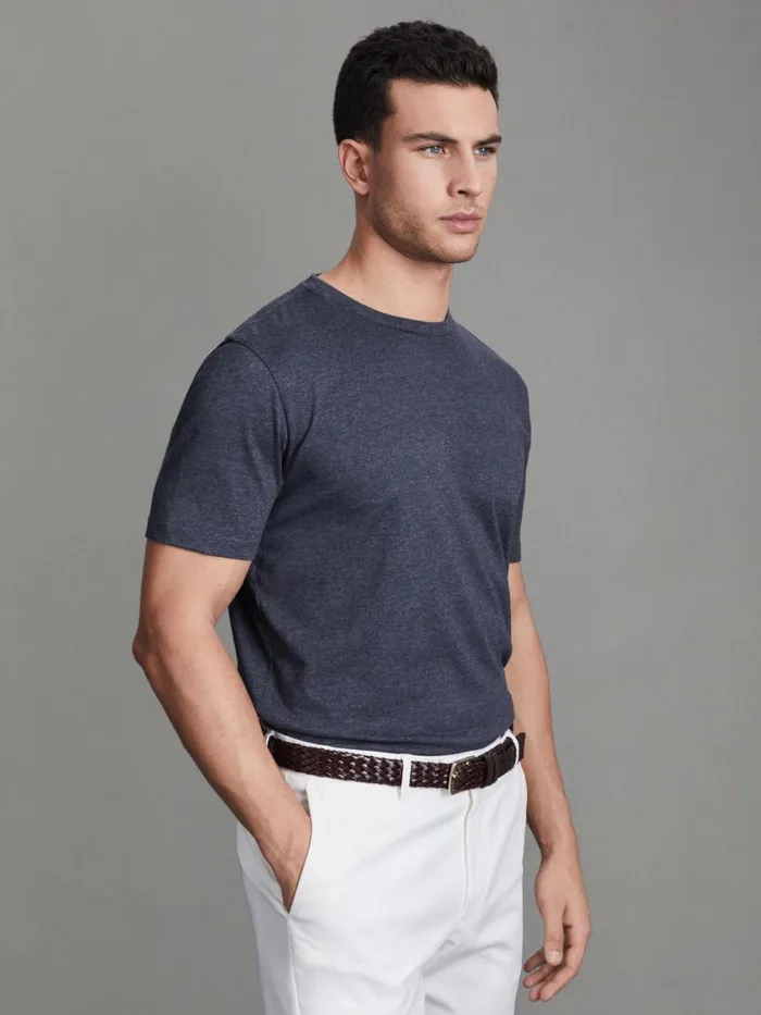 Men Reiss TShirts Bless Marl Crew Neck TShirt Indigo Melange