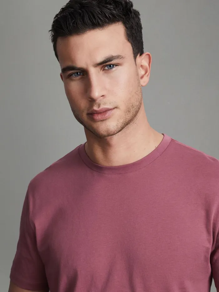 Men Reiss TShirts Bless Marl Crew Neck TShirt Old Rose