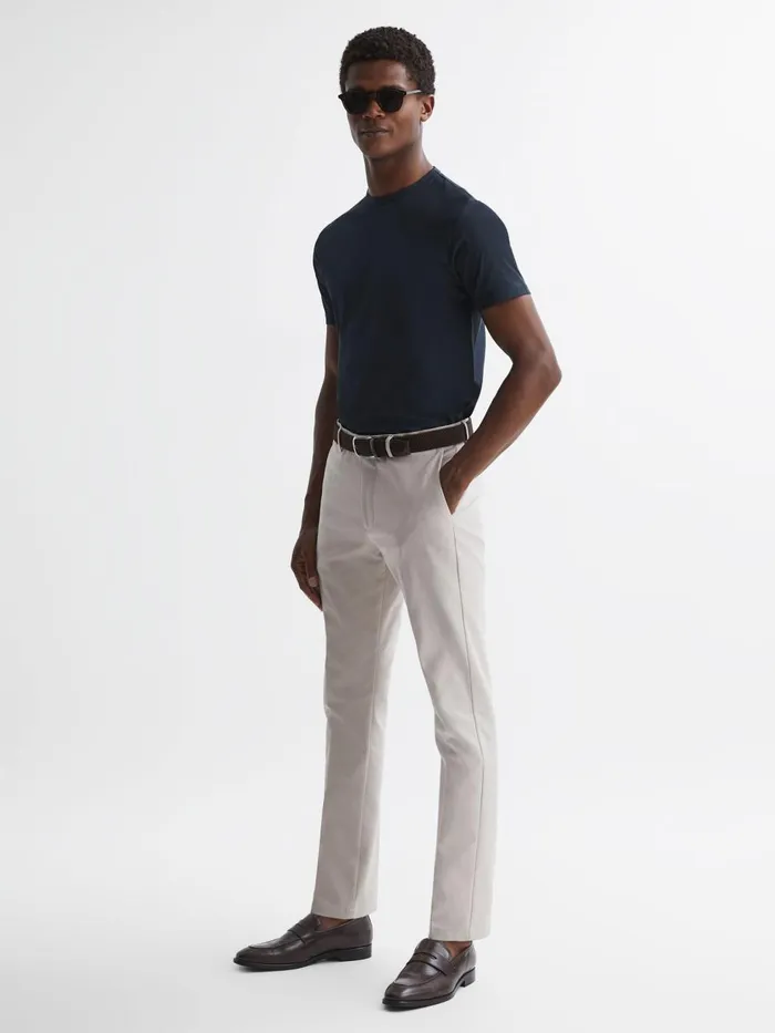 Men Reiss TShirts Capri Cotton Crew Neck TShirt Navy