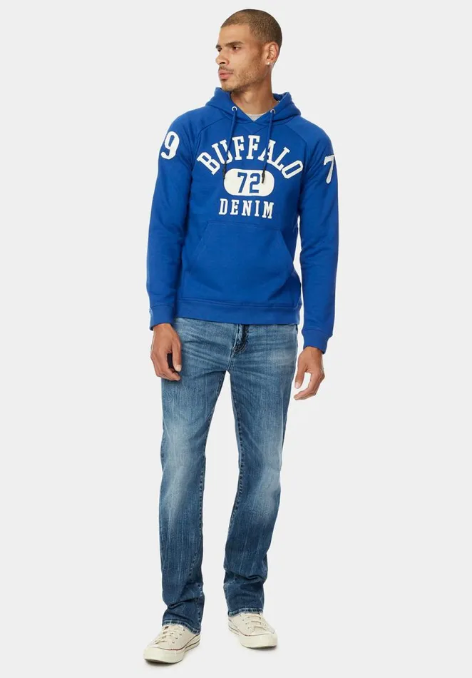 Men Relaxed Straight Driven Contrasted Jeans Indigo Buffalo David Bitton Relaxed Straight Driven