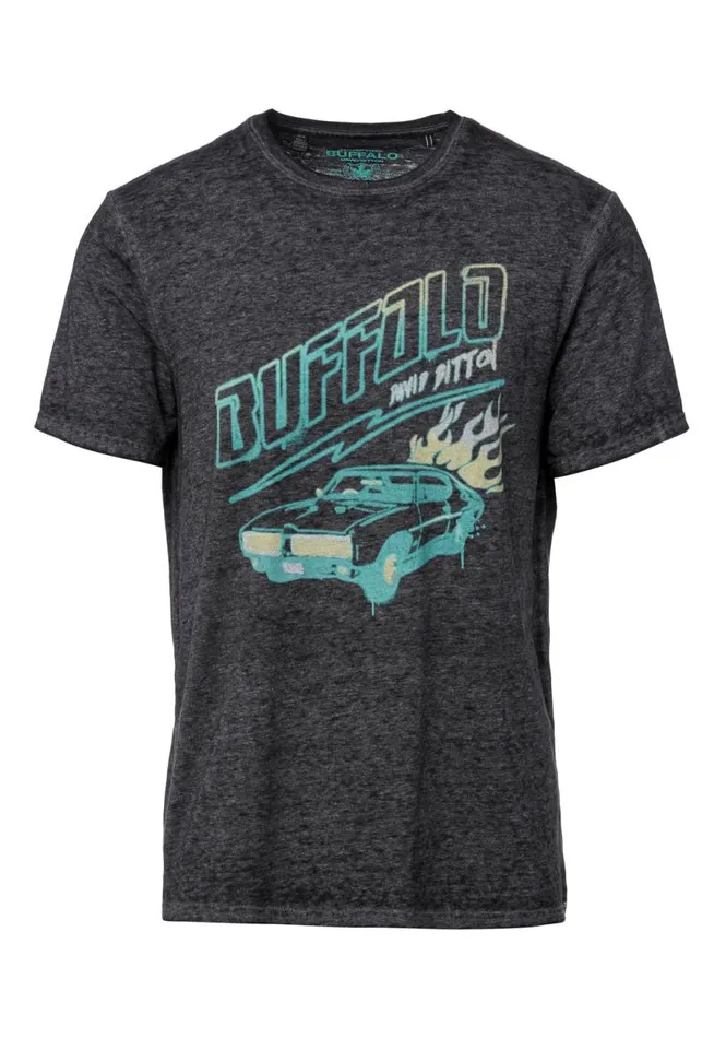 Men Retro Racer Tacorm TShirt Black Buffalo David Bitton Tops and Tees